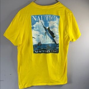 Nautica Yellow Short Sleeve Tee Vibrant Cotton Crew
